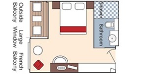 Croisière AMA AmaWaterways AmaBella Catégorie BA Balcon français et Balcon extérieur plan