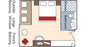 Croisière AMA AmaWaterways AmaCerto Catégorie BA Balcon français et Balcon extérieur plan