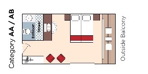 Croisière AMA AmaWaterways AmaMagna AA Balcon Extérieur plan