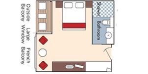 Croisiere AMA AmaWaterways AmaVerde Catégorie AA Balcon français et Balcon extérieur plan