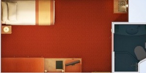 Croisière Carnival Conquest intérieure couchette supérieure inférieure plan