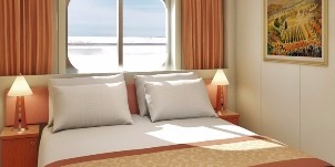 Croisière Carnival Conquest intérieure fenêtre panoramique vue passerelle cabine