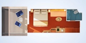 Croisière Carnival Conquest vers l'arrière (poupe) avec balcon plan