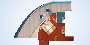 Croisière Carnival Conquest privilège Vista avec balcon plan