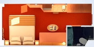 Croisière CCL Carnival Legend Cabine Intérieure Porte Française Vue Obstruée