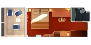 Croisière CCL Carnival Pride vers l'arrière (poupe) avec balcon étendu