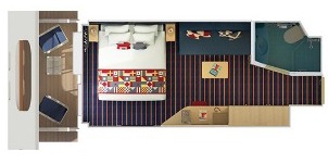 Croisière CCL Carnival Vista Family Harbor cove avec balcon plan