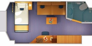 Croisière CCL Carnival Vista intérieure avec couchette supérieure/inférieure plan