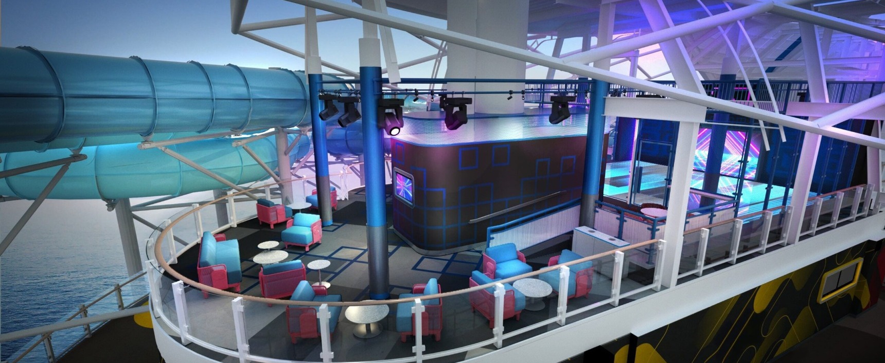 Croisière NCL Norwegian Cruise Line Aqua Glow Court