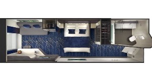 Croisière NCL Norwegian Cruise Line Getaway Vue mer familiale avec grande fenêtre panoramique plan