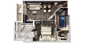 Croisière NCL Norwegian Cruise Line Joy The Haven penthouse face à l'arrière (poupe) avec balcon plan