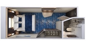 Croisière NCL Norwegian Cruise Line Joy Vue mer au milieu du navire avec grande fenêtre panoramique plan