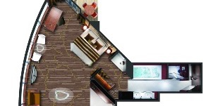 Croisière NCL Norwegian Cruise Line Pearl The Haven suite de luxe du propriétaire avec grand balcon plan