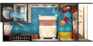 Croisière NCL Norwegian Cruise Line Sky Cabine Face à l'arrière avec balcon poupe plan