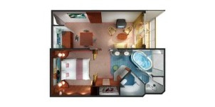 Croisière NCL Norwegian Cruise Line Spirit Penthouse de luxe face à l'avant du navire avec grand balcon plan