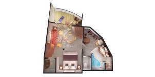 Croisière NCL Norwegian Cruise Line Sun Penthouse avec balcon plan