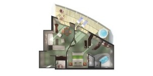 Croisière NCL Norwegian Cruise Line Sun Suite du Propriétaire avec grand Balcon Plan