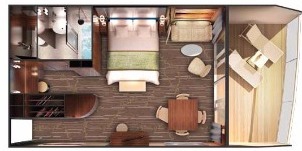 croisière NCL Norwegian Dawn penthouse grand balcon plan