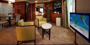 croisière NCL Norwegian Dawn suite propriétaire 2balcons salon