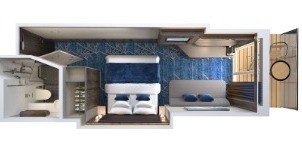 Croisière NCL Norwegian Encore Face à l’arrière (poupe) avec balcon