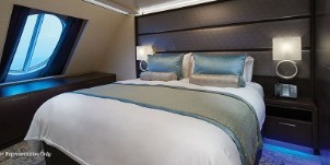 Croisière NCL Norwegian Encore The Haven penthouse face à l’avant (proue) avec balcon