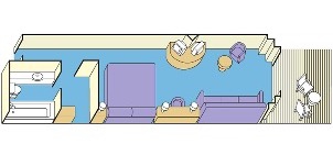 Croisière PCL Princess Coral Mini-suite Sans Balcon plan