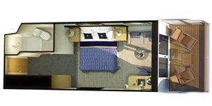 Cunard Cruise Line Croisière Queen Elizabeth Cabine club avec balcon