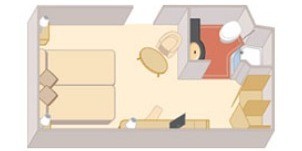 Cunard Cruise Line Croisière Queen Elizabeth Cabine intérieure occupation simple