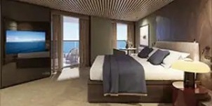 NCL Norwegian Aqua Penthouse The Haven Avec Chambre Principale et Grand Balcon Oriente Vers Arrière 