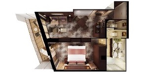 Croisières NCL Norwegian Cruise Line Bliss The Haven Penthouse Face à l'Arrière Avec Balcon plan