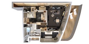 Croisières NCL Norwegian Cruise Line Bliss The Haven suite du propriétaire de luxe avec grand balcon Plan