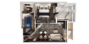 Croisières NCL Norwegian Cruise Line Bliss The Haven villa Familiale avec 2 chambre et balcon Plan