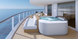 NCL Norwegian Prima Penthouse The Haven Avec Chambre Principale Et Grand Balcon Orienté Vers L'arrière