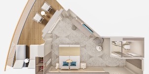 NCL Norwegian Prima Suite Orientée Vers L'arrière Avec Grand Balcon pour 2 Plan