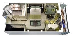 Oceania Cruise Line Croisière Riviera suite Penthouse plan