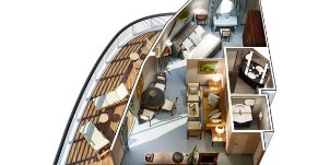 Oceania Cruise Line Croisière Sirena cabine suite Vista